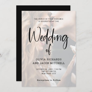 Modern and Elegant   Custom Photo Wedding Invitation