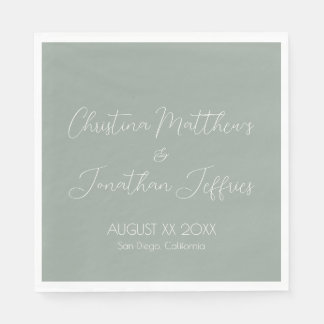Modern and Elegant Eucalyptus Wedding Napkins