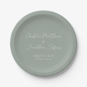 Modern and Elegant Eucalyptus Wedding Paper Plates
