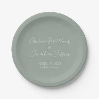 Modern and Elegant Eucalyptus Wedding Paper Plates