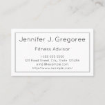 [ Thumbnail: Modern and Elegant Fitness Advisor Business Card ]