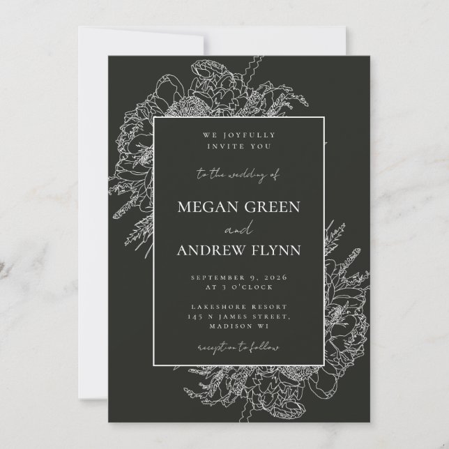 Modern and Elegant Floral Boquet Invitation (Front)
