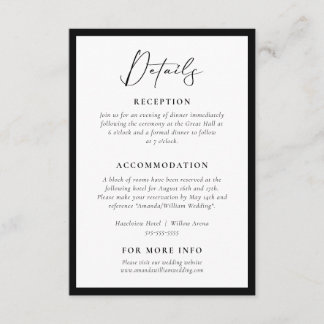 Modern and Elegant Frame Details Enclosure Card