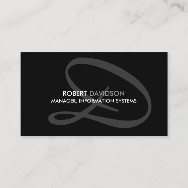Modern and Elegant Monogram Business Card Template (Front)