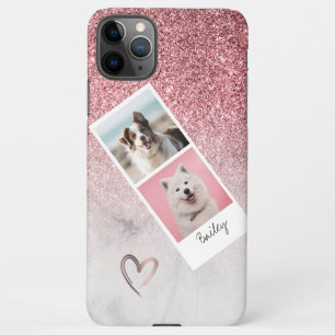 Modern and elegant rose gold glitter white marble iPhone 11Pro max case