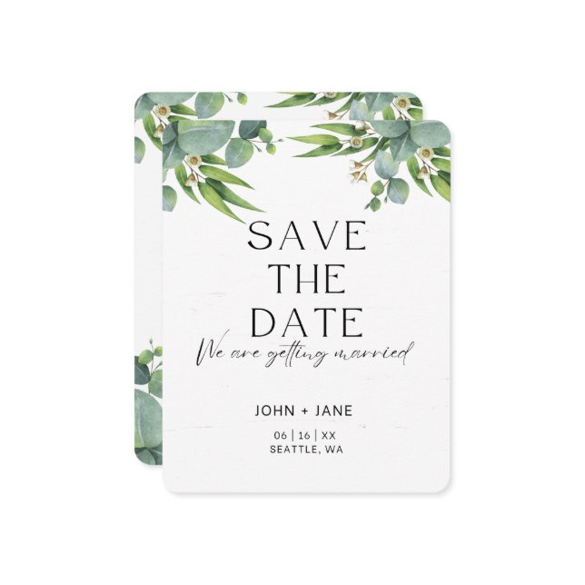 Modern And Elegant Save The Date Card (Front/Back In Situ)