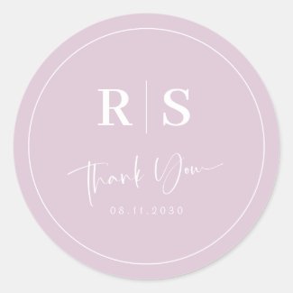 Modern and Elegant Script Lilac Wedding Thank You