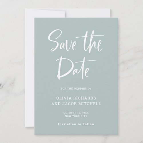 Modern and Elegant  Sea Glass Wedding Save The Date