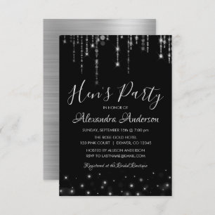 Modern and Elegant Silver Hen's Party Invitation