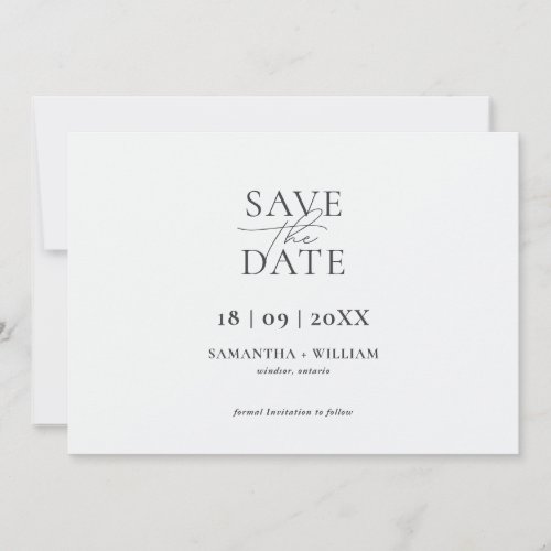 Modern and Elegant Simple Save the Date Invitation