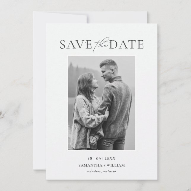 Modern and Elegant Simple Save the Date Invitation (Front)