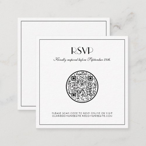 Modern and Elegant Stylish Wedding Large RSVP Note