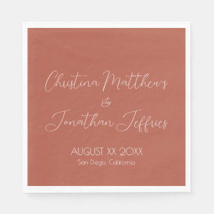 Modern and Elegant Terracotta Wedding Napkins