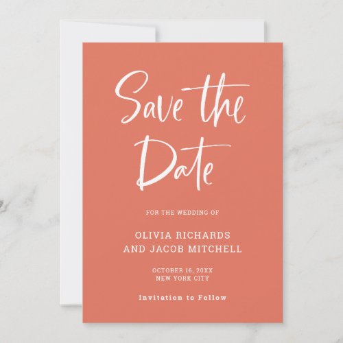 Modern and Elegant  Terracotta Wedding Save The Date