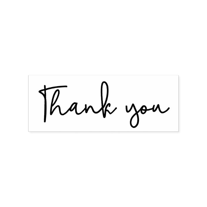 Modern and elegant Thank you script Rubber Stamp | Zazzle.com