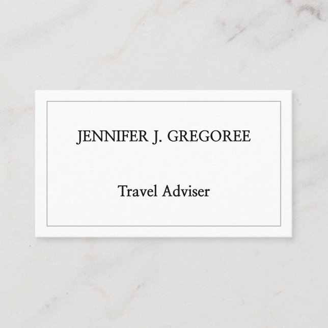 Modern and Elegant Travel Adviser Business Card (Front)