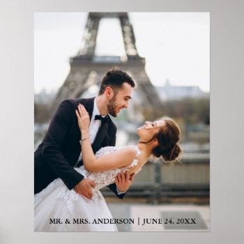 Modern And Elegant Wedding Photo Poster by HappyMemoriesPaperCo at Zazzle