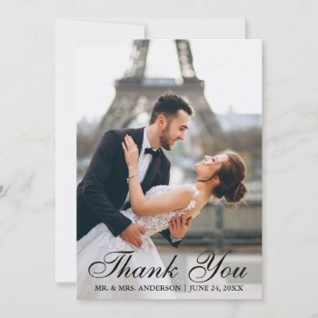 Modern And Elegant Wedding Photo Thank You Card by HappyMemoriesPaperCo at Zazzle
