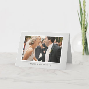 Modern and Elegant Wedding Photo   Thank You Card