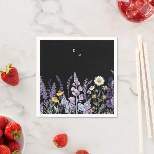 Modern and Elegant Wildflower Rustic Wedding Napkins