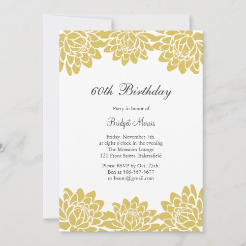 Modern and Floral Birthday Party Invitation