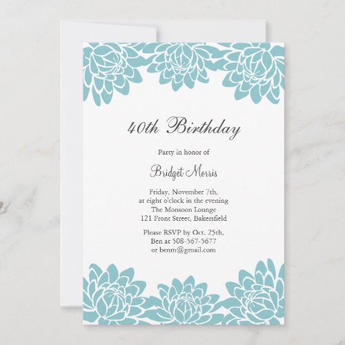 Modern and Floral Birthday Party Invitation