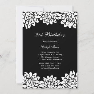 Modern and Floral Birthday Party Invitation