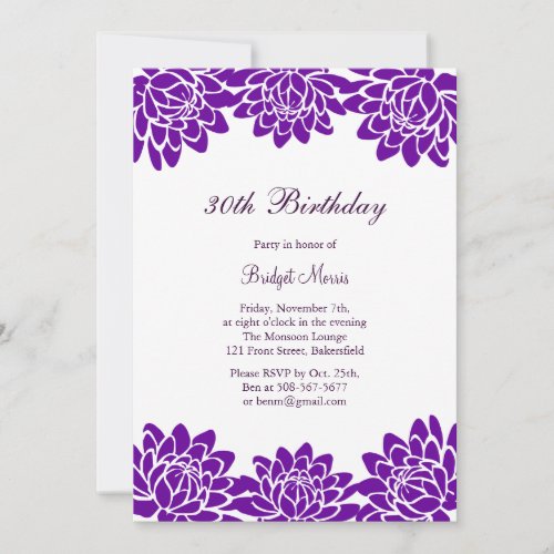 Modern and Floral Birthday Party Invitation