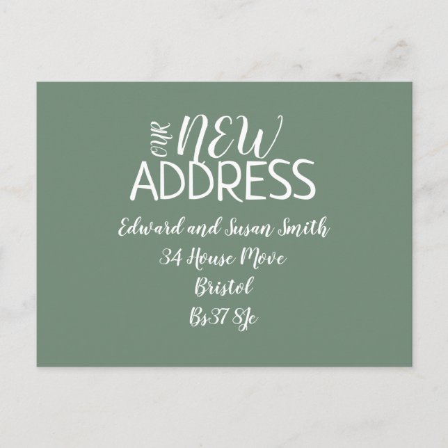 Modern and fresh Change of address card (Front)