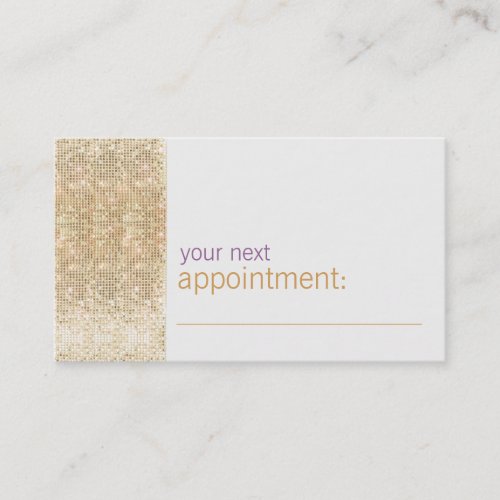 Modern and Hip Gold FAUX Sequin Appointment Card Business Card