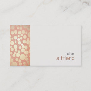 Modern and Hip Gold Refer A Friend Coupon Salon Referral Card