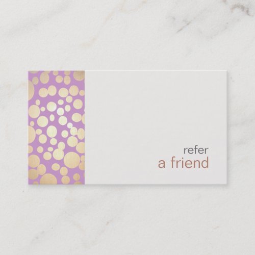 Modern and Hip Gold  Refer A Friend Coupon Salon Business Card