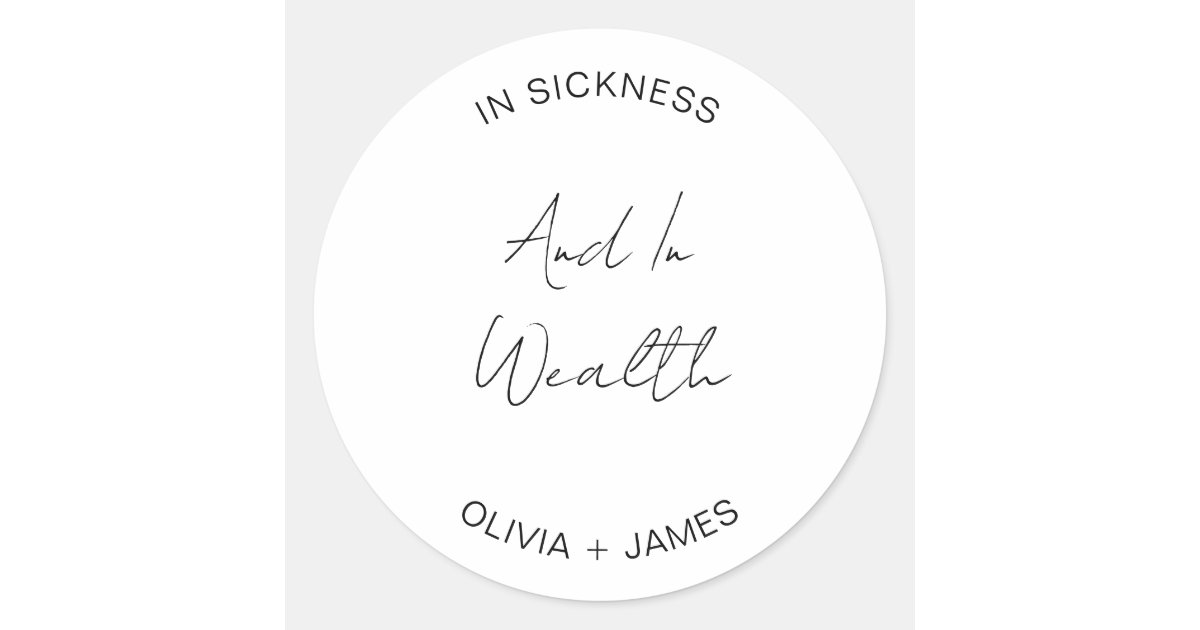 Modern And In Wealth Wedding Lottery Favor Bag Classic Round Sticker ...