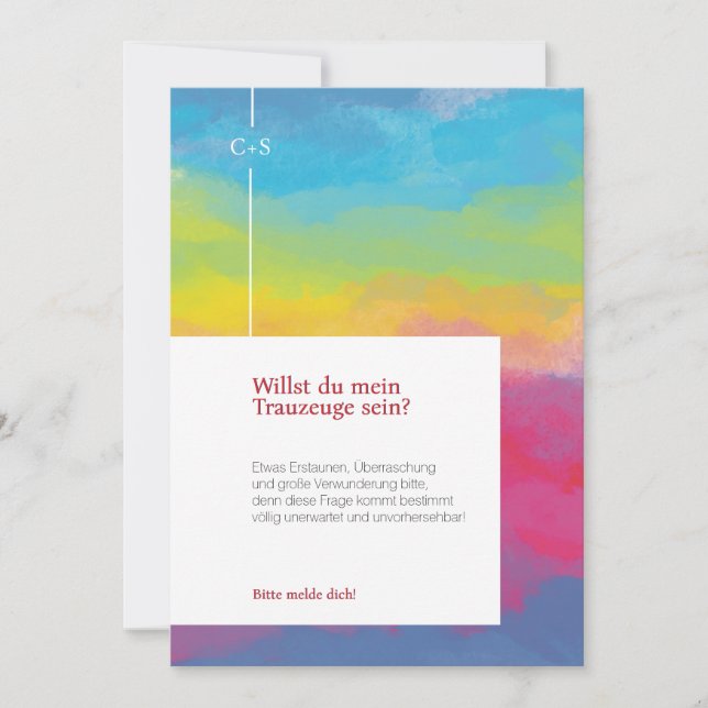 Modern and inspiring rainbow colors invitation (Front)