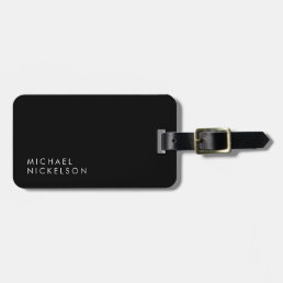 Modern and Minimal Black and White | Add your Name Luggage Tag