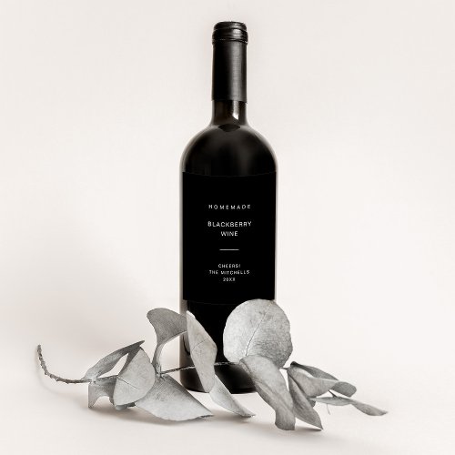 Modern and Minimal Black and White Wine Label