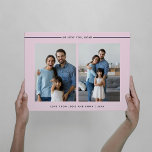 Modern and Minimal Blush | Photo Grid for Mom Faux Canvas Print<br><div class="desc">This simple and elegant photo grid design features two of your favorite personal photos, with the words "we love you, mom" and modern dark navy blue lines on a blush pink background. You can also add your names and the date to make this a keepsake your mother will treasure this...</div>