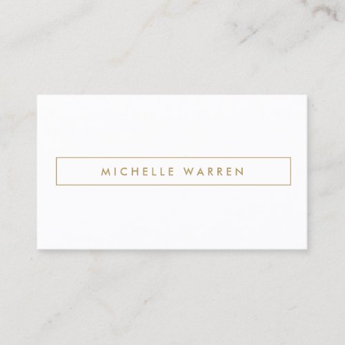 MODERN and MINIMAL Boxed Name Logo in Gold Business Card
