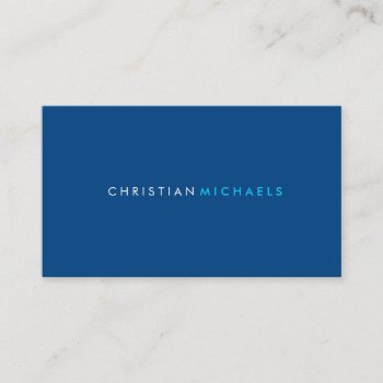 Modern And Minimal Business Card (navy) by geniusmomentbranding at Zazzle
