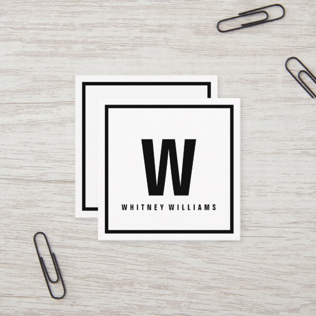 Modern and Minimal Business Cards | Black & White (Front/Back In Situ)