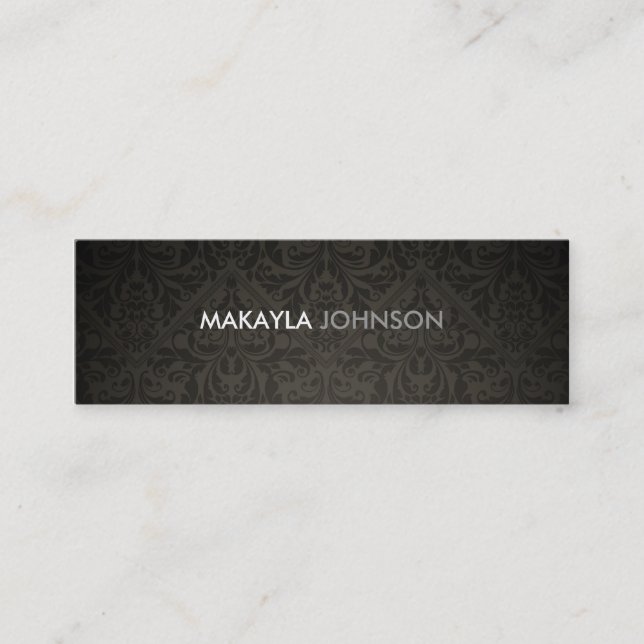 Modern and Minimal Damask Mini Business Card (Front)