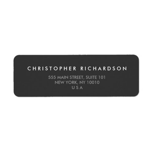 MODERN and MINIMAL Dark Gray Address Label