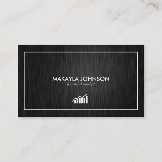 Modern and Minimal Financial Analyst Business Card (Front)