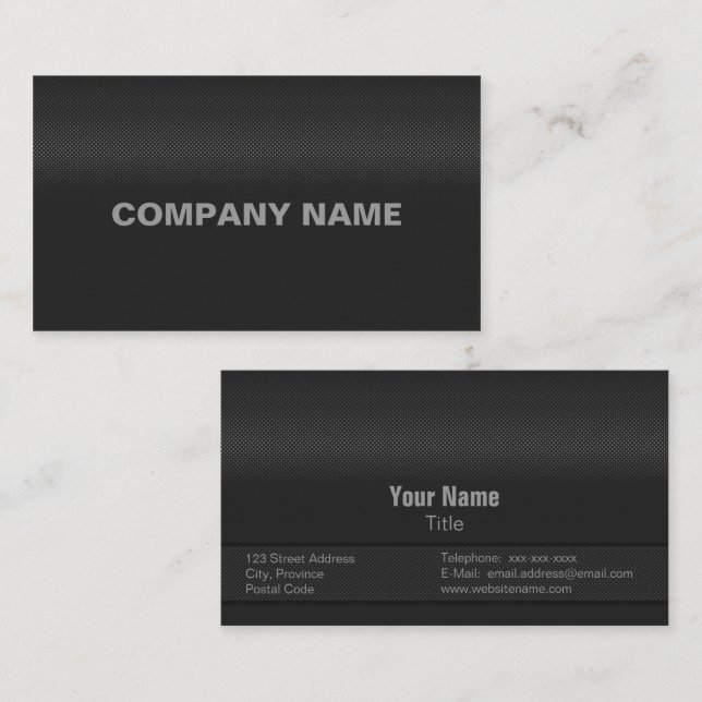Modern and Minimal Fine Carbon Steel Business Card (Front/Back)