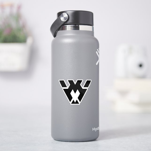Modern and Minimal Letter W Monogram Sticker (HydroFlask)