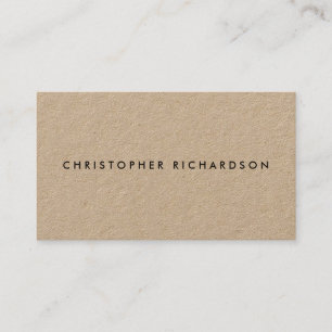 Modern and Minimal on Kraft Business Card