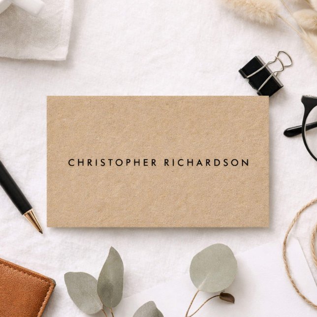 Modern and Minimal on Kraft Business Card (Creator Uploaded)