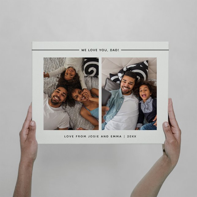 Modern and Minimal Photo Grid for Dad Faux Canvas Print (Creator Uploaded)