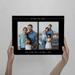 Modern and Minimal Photo Grid for Mom Faux Canvas Print<br><div class="desc">This simple and elegant photo grid design features two of your favorite personal photos, with the words "we love you, mom" and modern blush pink lines on a dark black background. You can also add your names and the date to make this a keepsake your mother will treasure this Mother's...</div>
