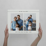 Modern and Minimal Photo Grid for Mom Faux Canvas Print<br><div class="desc">This simple and elegant photo grid design features two of your favorite personal photos,  with the words "we love you,  mom" and modern black lines. You can also add your names and the date to make this a keepsake your mother will treasure this Mother's Day and always.</div>